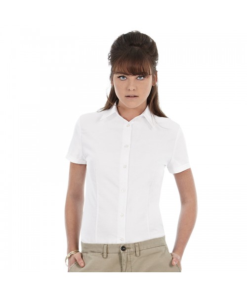 Plain Oxford short sleeve /women B&C 135 GSM